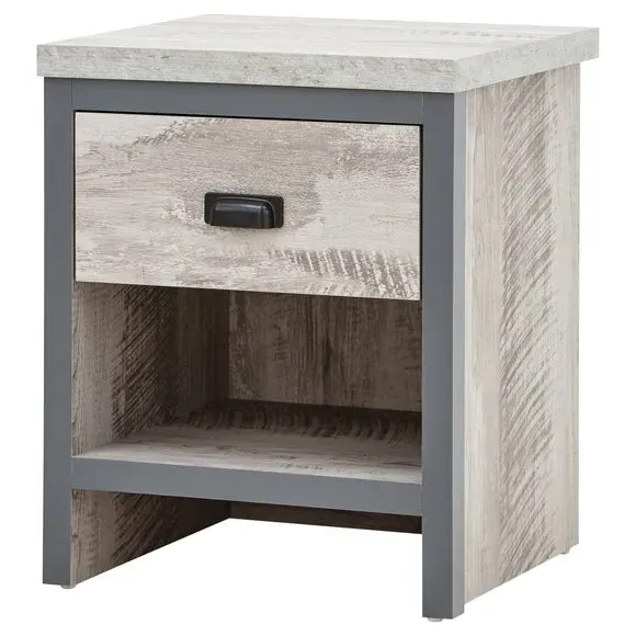 Lamp Table with Drawer - Grey, Wood Effect
