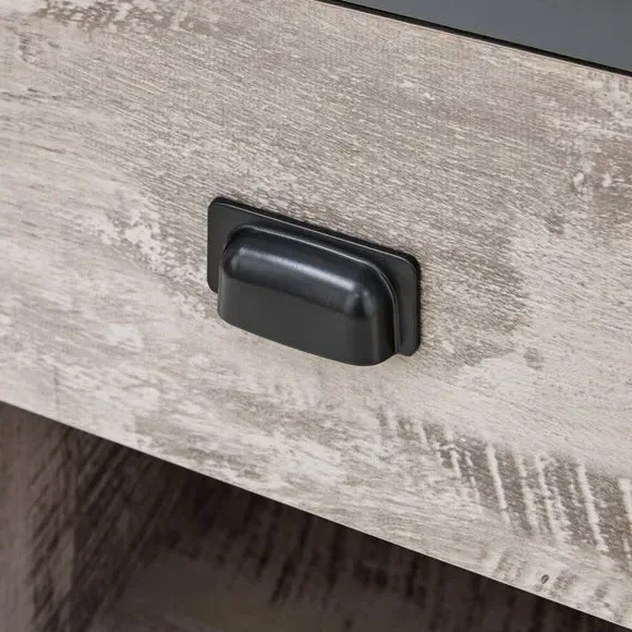 Lamp Table with Drawer - Grey, Wood Effect