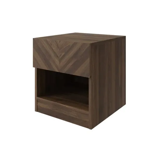 Lamp Table with Storage - Walnut, Wood-Effect