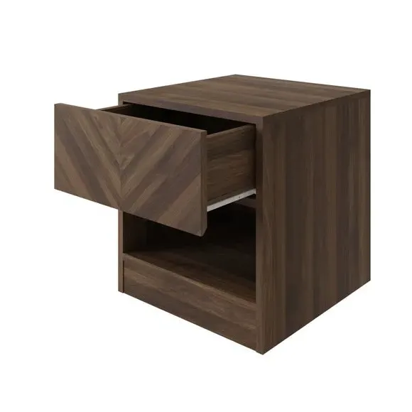Lamp Table with Storage - Walnut, Wood-Effect