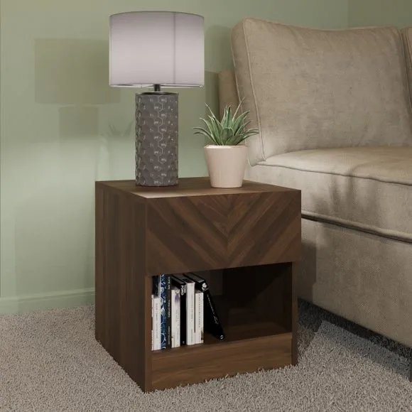 Lamp Table with Storage - Walnut, Wood-Effect image