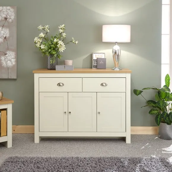 Large Sideboard with Storage - Cream, Oak Veneer image