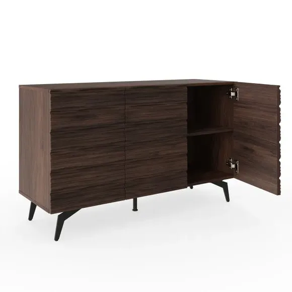 Large Sideboard with Wave Texture - Walnut
