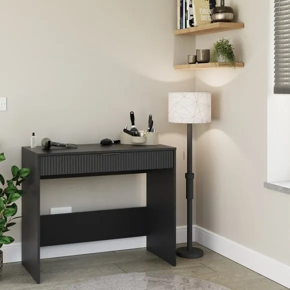 Modern Desk with Drawer - Black