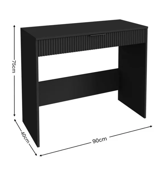 Modern Desk with Drawer - Black
