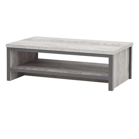 Open Shelf Coffee Table - Grey, Wood