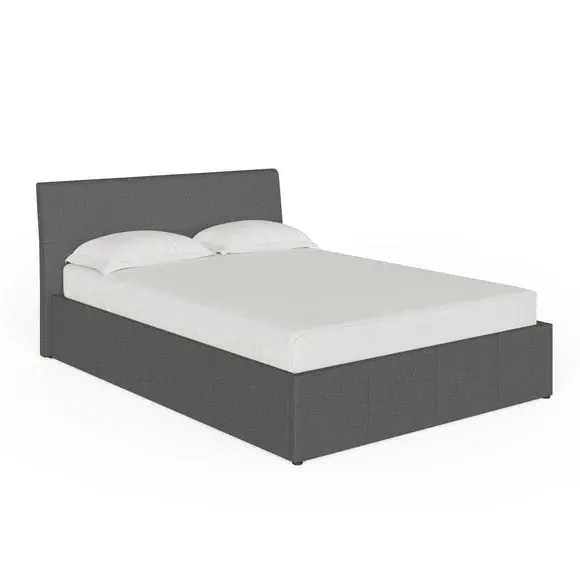 Ottoman Bed Frame with Storage - Grey, Fabric