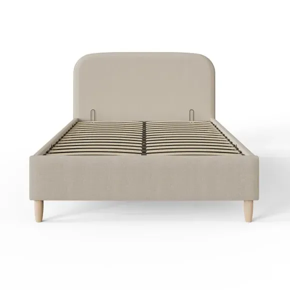 Ottoman Bed Frame with Storage - Stone, Boucle