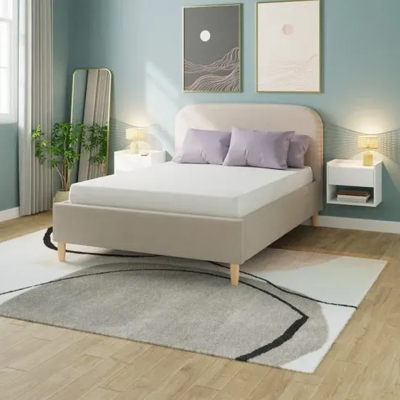 Ottoman Bed Frame with Storage - Stone, Boucle image