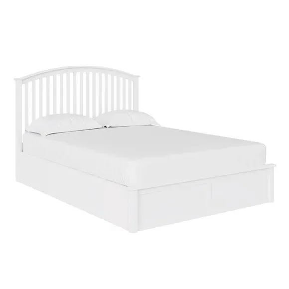 Ottoman Bed Frame with Storage - White, Wood