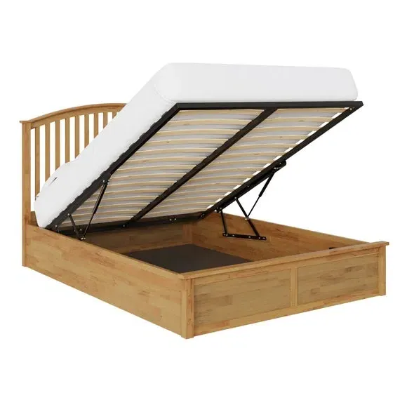 Ottoman Bed Frame with Storage - Wood