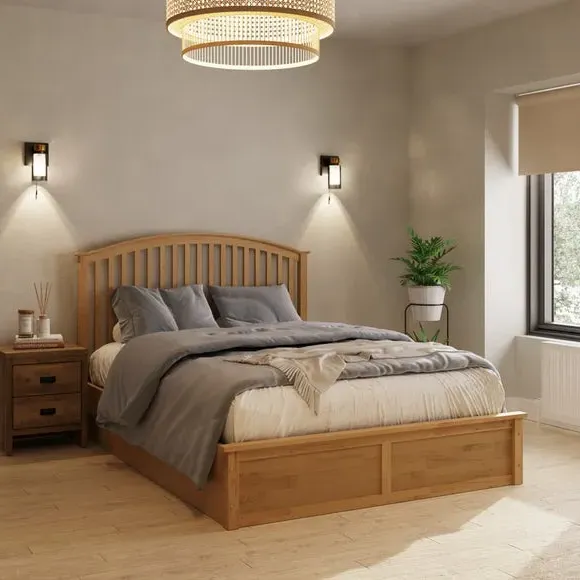 Ottoman Bed Frame with Storage - Wood image