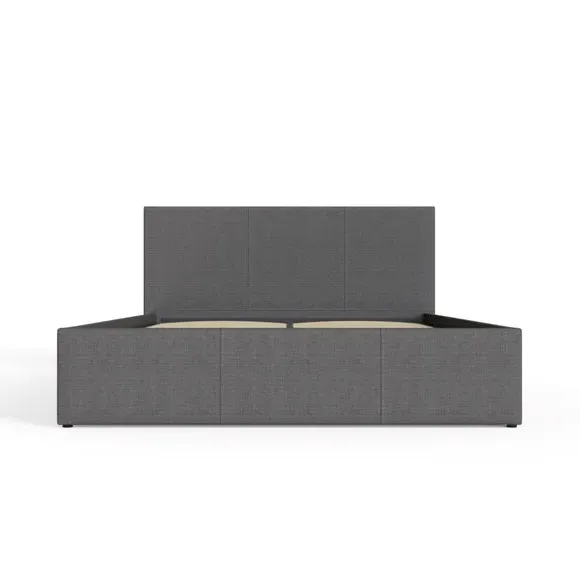 Side Lift Ottoman Bed Frame - Dark Grey, Fabric
