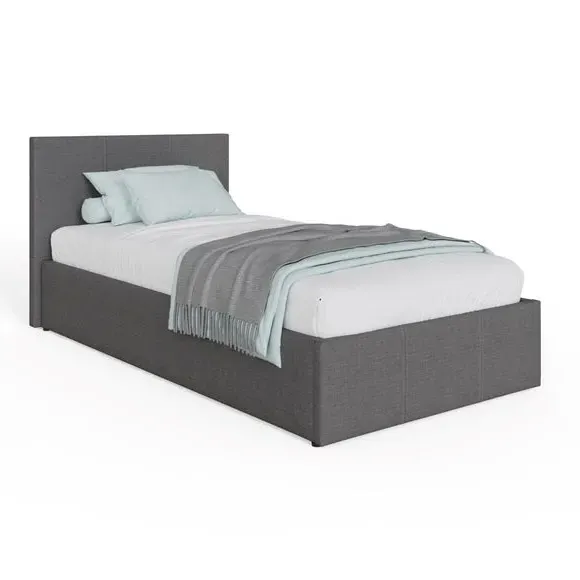 Side Lift Ottoman Bed Frame - Dark Grey, Fabric