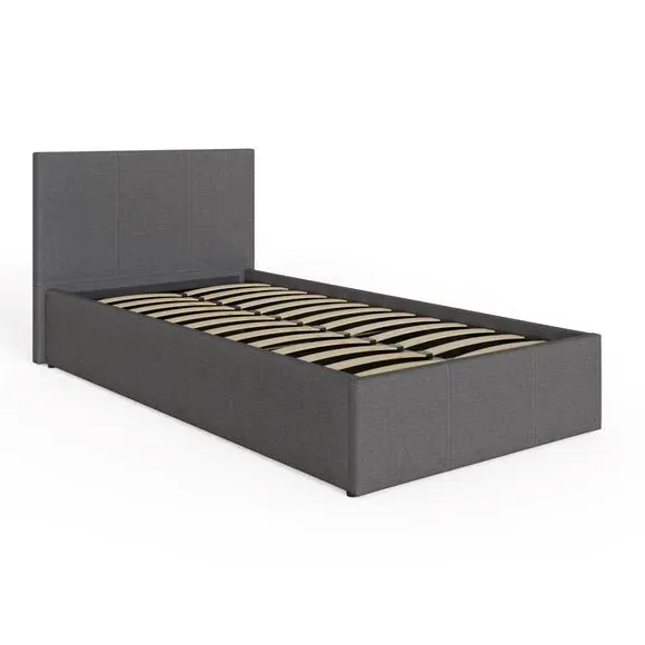 Side Lift Ottoman Bed Frame - Dark Grey, Fabric