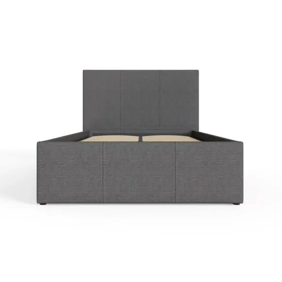 Side Lift Ottoman Bed Frame - Dark Grey, Fabric