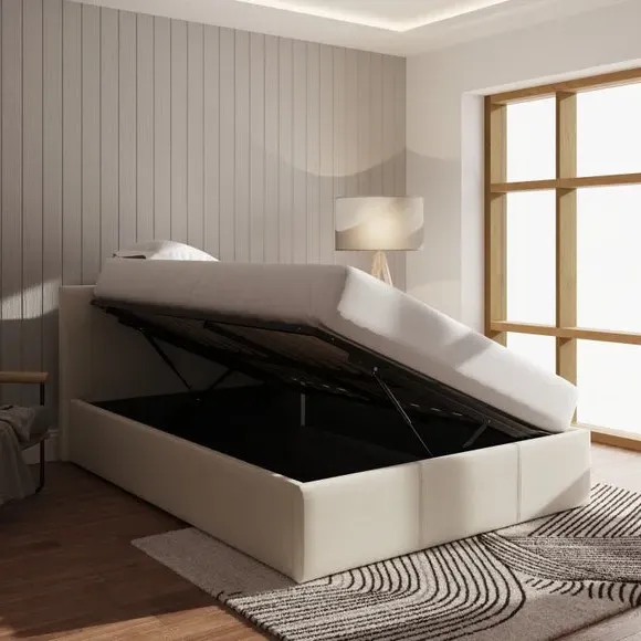 Side Lift Ottoman Bed Frame - Natural, Fabric