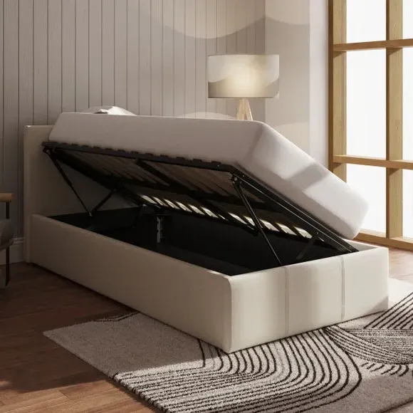 Side Lift Ottoman Bed Frame - Natural, Fabric