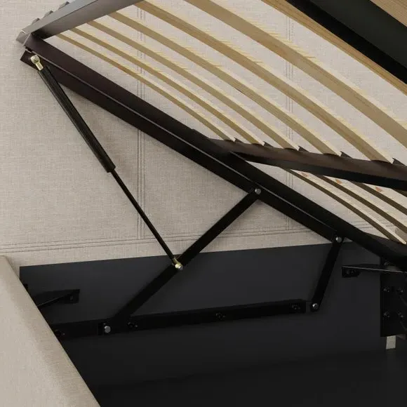 Side Lift Ottoman Bed Frame - Natural, Fabric