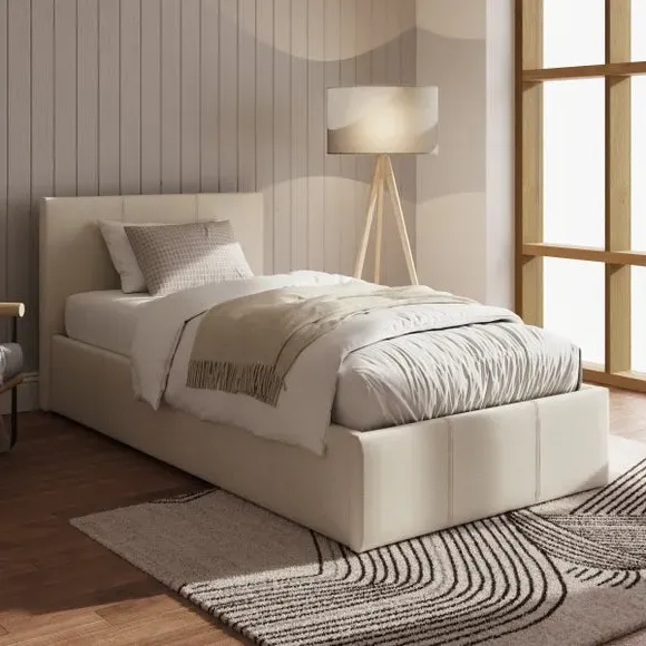 Side Lift Ottoman Bed Frame - Natural, Fabric