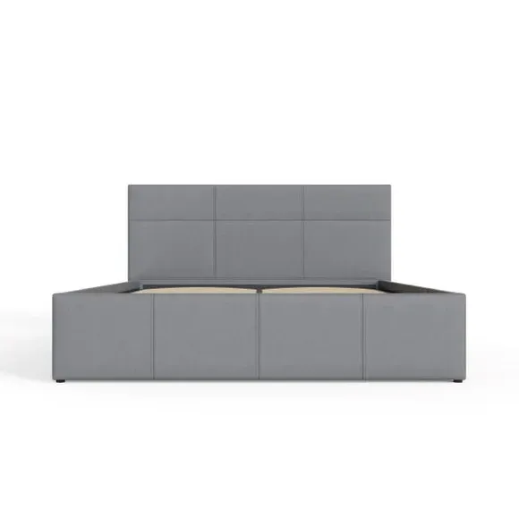 Side Lift Ottoman Bed - Grey, Faux Leather