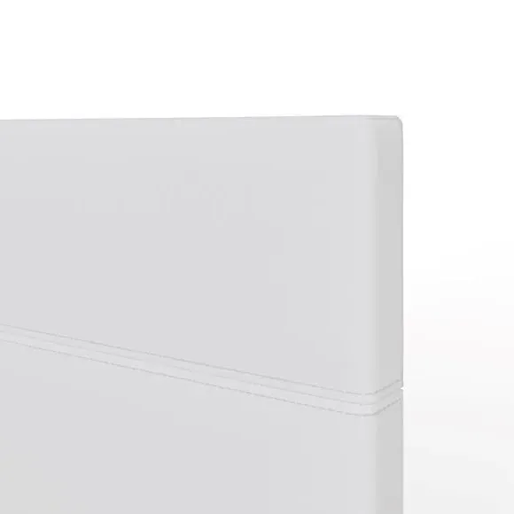 Side Lift Ottoman Bed - White, Faux Leather