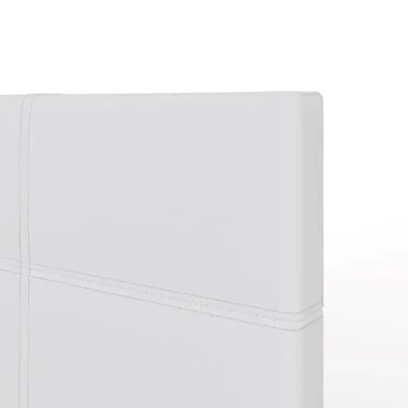 Side Lift Ottoman Bed - White, Faux Leather