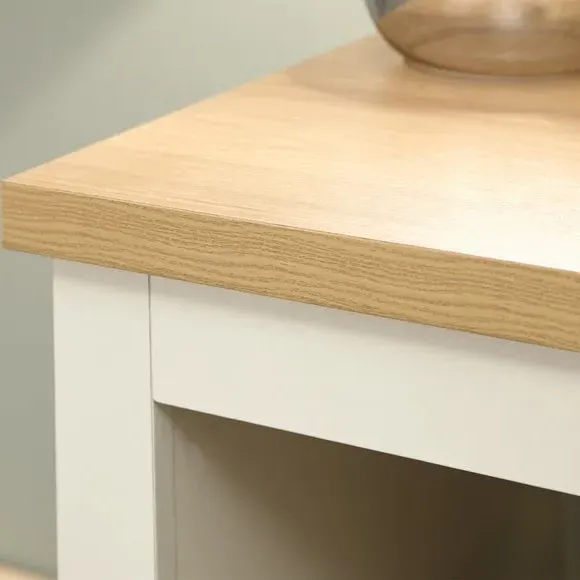 Side Table with Contrast Top - Cream, Wood