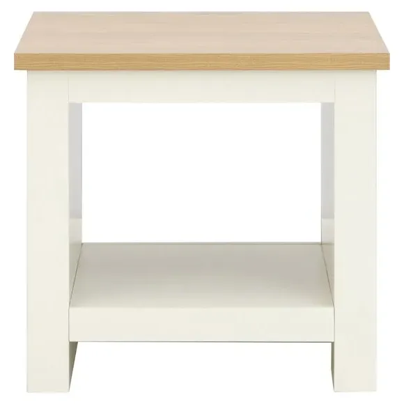 Side Table with Contrast Top - Cream, Wood