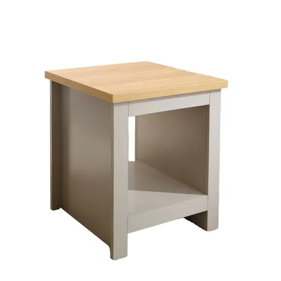 Side Table with Contrast Top - Grey, Wood
