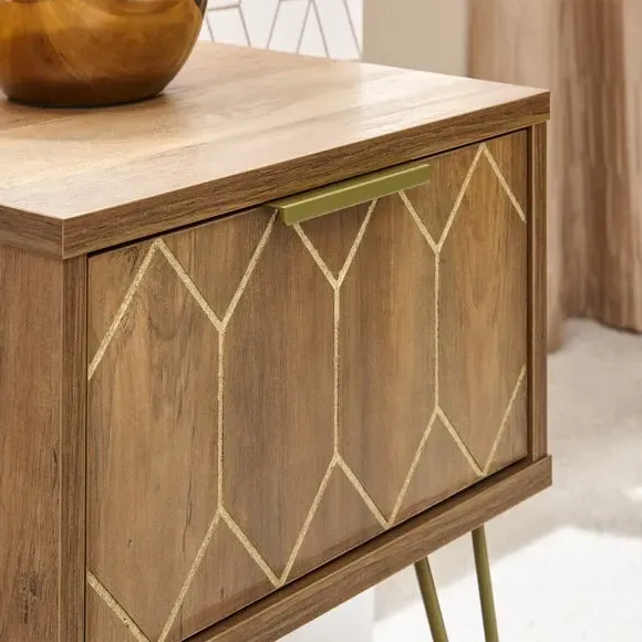 Side Table with Drawer - Brown, Mango Wood