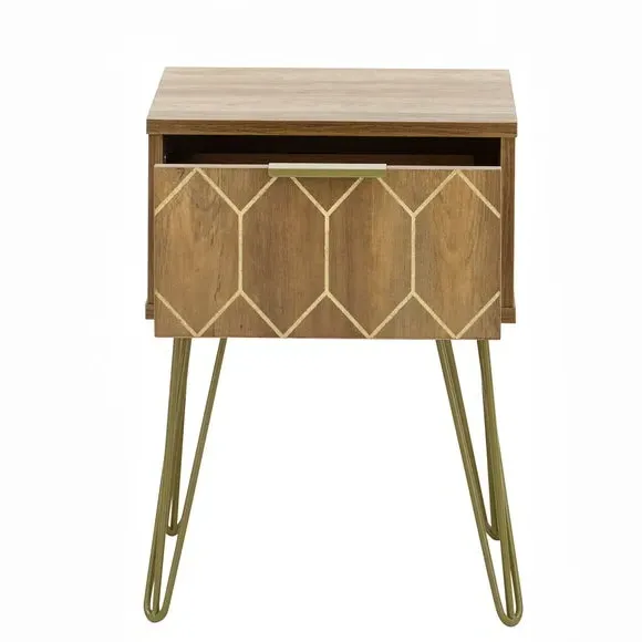Side Table with Drawer - Brown, Mango Wood