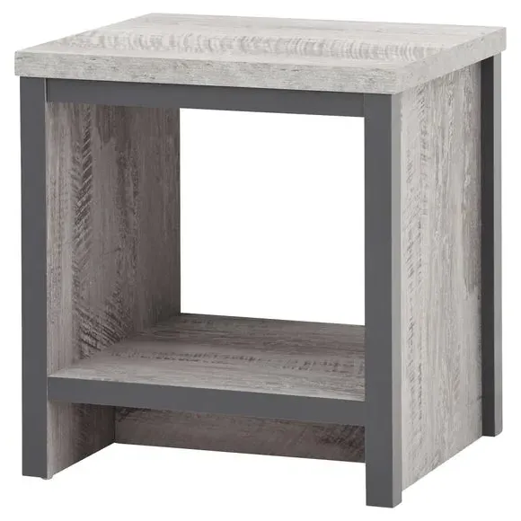 Side Table with Shelf - Grey, Wood