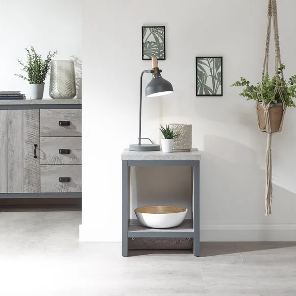 Side Table with Shelf - Grey, Wood image