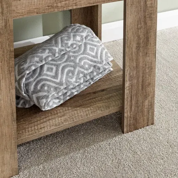 Side Table with Shelf - Natural, Oak