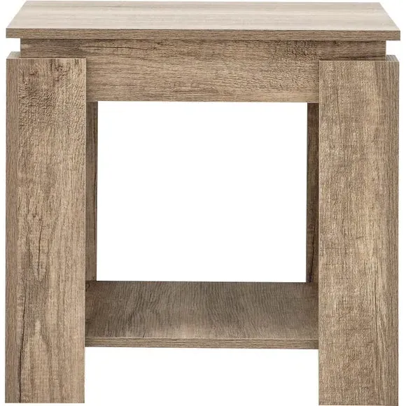 Side Table with Shelf - Natural, Oak