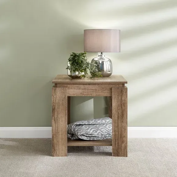 Side Table with Shelf - Natural, Oak image