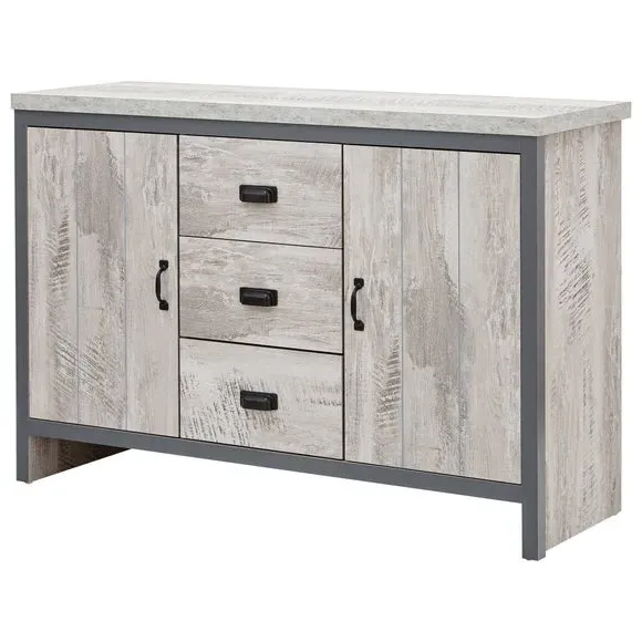 Sideboard with Adjustable Shelves - Grey, Wood