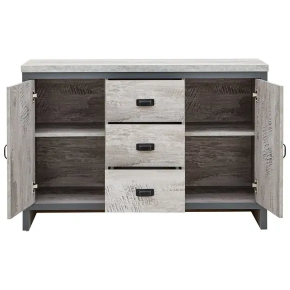 Sideboard with Adjustable Shelves - Grey, Wood