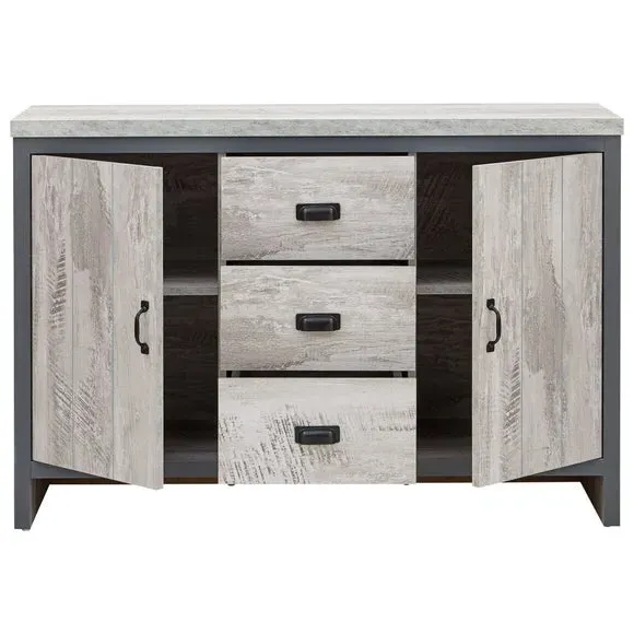 Sideboard with Adjustable Shelves - Grey, Wood