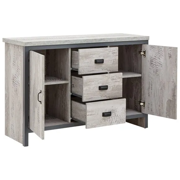 Sideboard with Adjustable Shelves - Grey, Wood