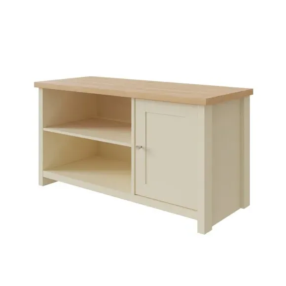 Small TV Unit for 42" TVs - Cream, Oak Veneer