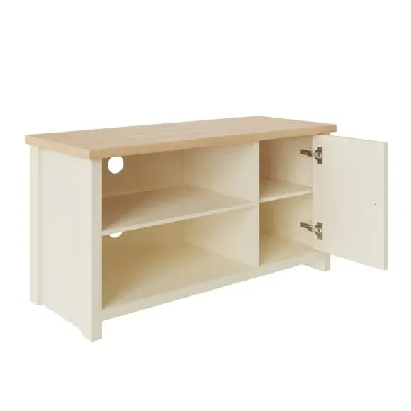 Small TV Unit for 42" TVs - Cream, Oak Veneer