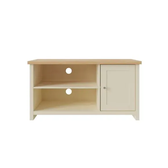 Small TV Unit for 42" TVs - Cream, Oak Veneer