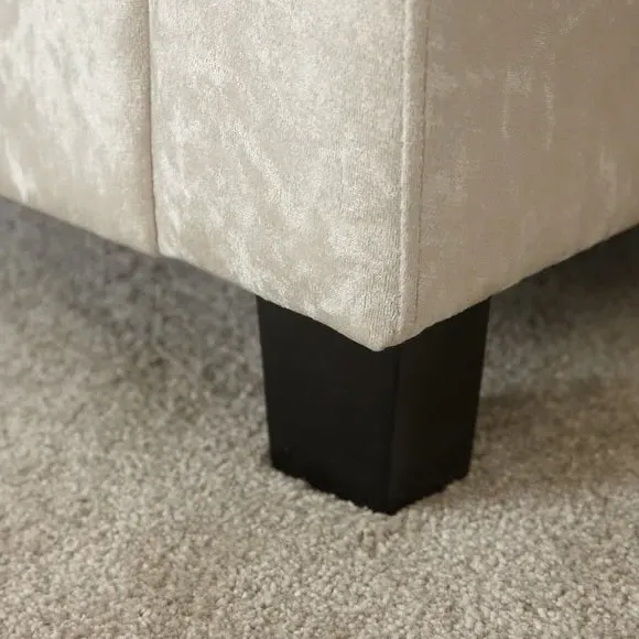Storage Ottoman Window Seat - Cream, Velvet