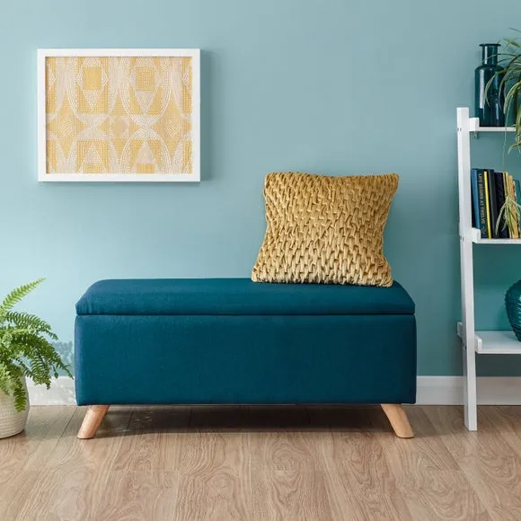Storage Ottoman with Lift Lid - Teal, Fabric