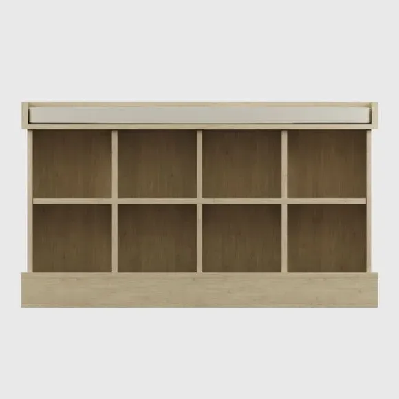 Storage Shoe Bench with Cushion - Oak