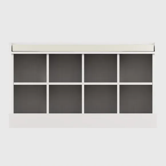 Storage Shoe Bench with Cushion - White