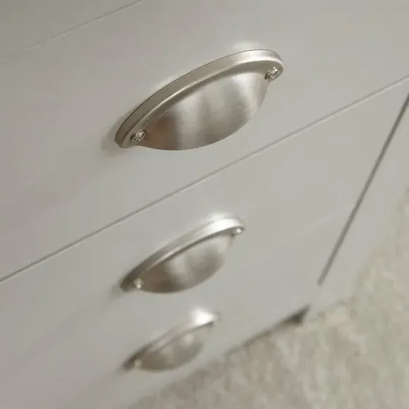 Study Desk with Storage - Grey, Oak Veneer