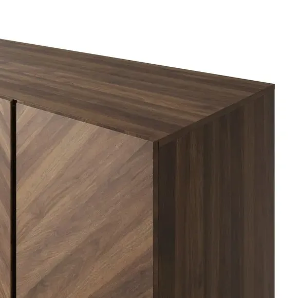 Triple 4-Drawer Wardrobe - Walnut, Wood Effect